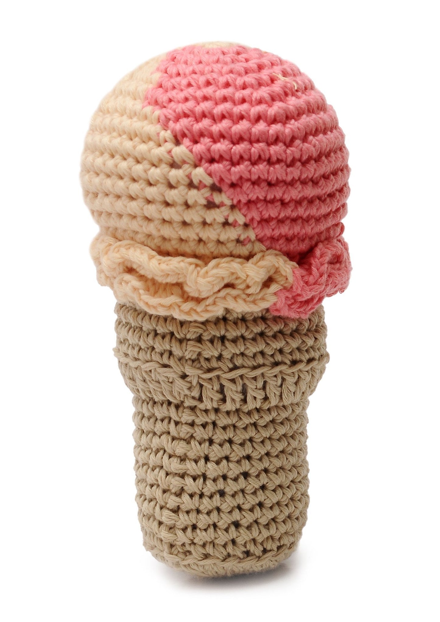 2-Flavor Scoop Ice Cream Handmade Amigurumi Stuffed Toy Knit Crochet Doll VAC