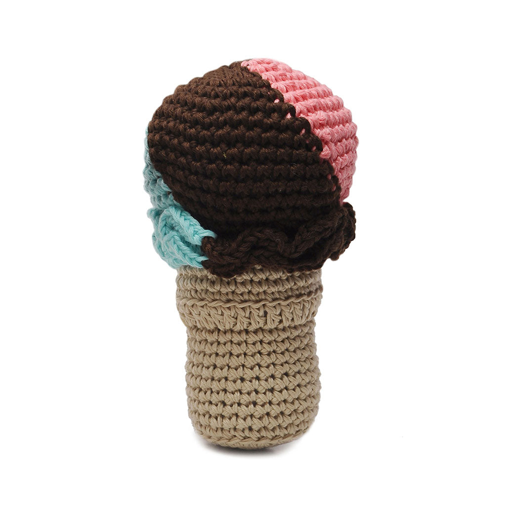 2-Flavor Scoop Ice Cream Handmade Amigurumi Stuffed Toy Knit Crochet Doll VAC