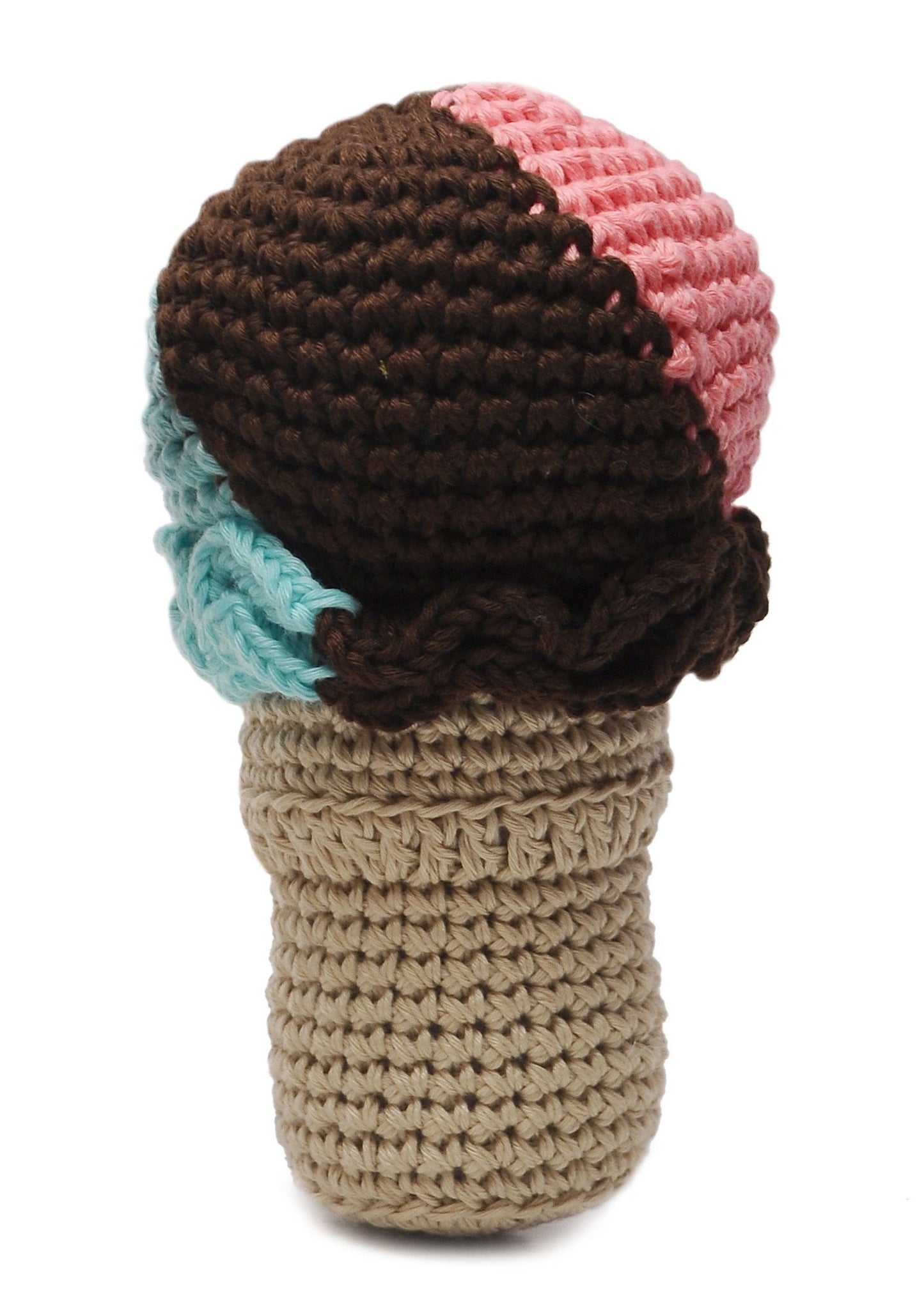 2-Flavor Scoop Ice Cream Handmade Amigurumi Stuffed Toy Knit Crochet Doll VAC