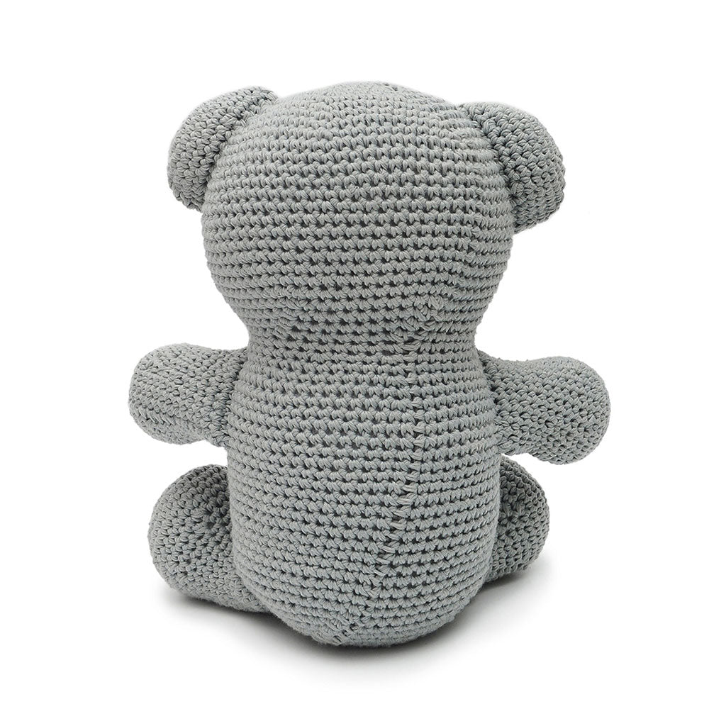 Grey Sleepy bear Handmade Amigurumi Stuffed Toy Knit Crochet Doll VAC