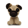 Cream-dark brown Dog Handmade Amigurumi Stuffed Toy Knit Crochet Doll VAC