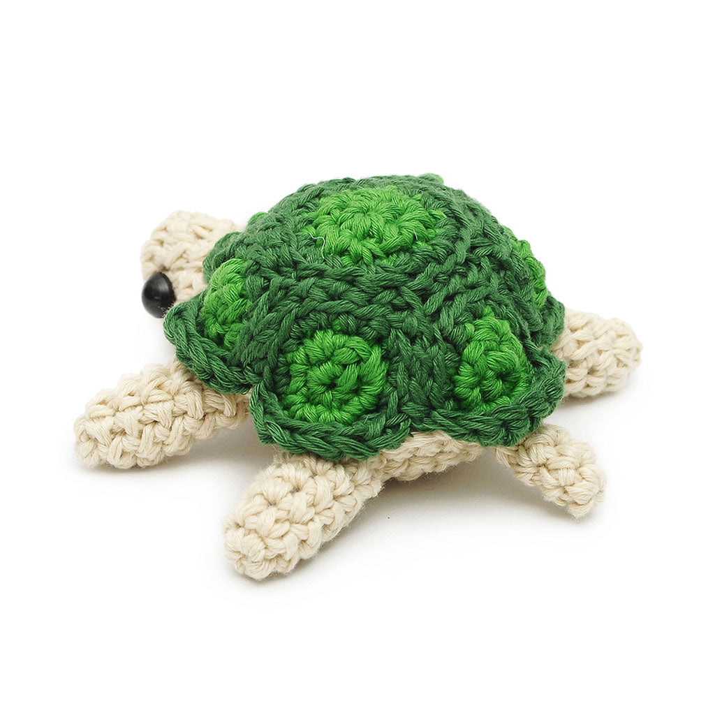 Cream-Green Turtle Handmade Amigurumi Stuffed Toy Knit Crochet Doll VAC