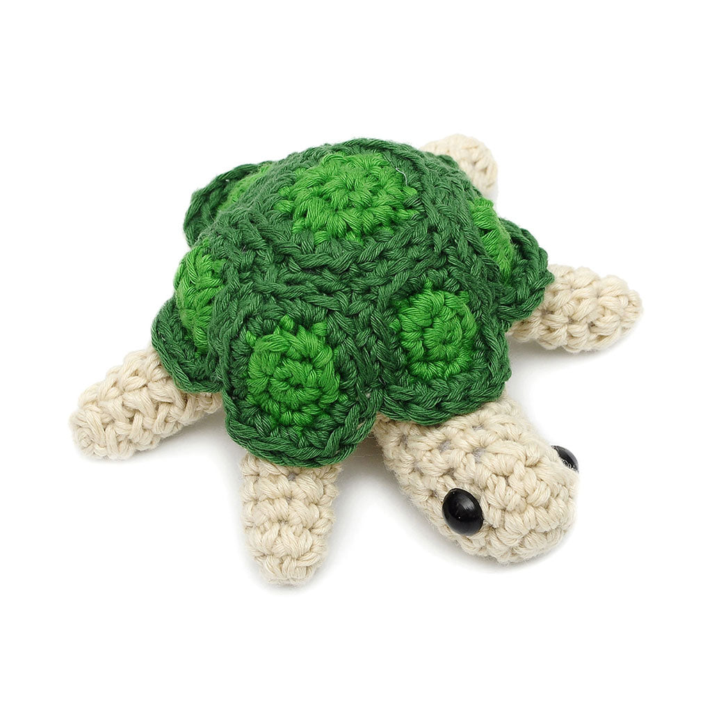 Cream-Green Turtle Handmade Amigurumi Stuffed Toy Knit Crochet Doll VAC