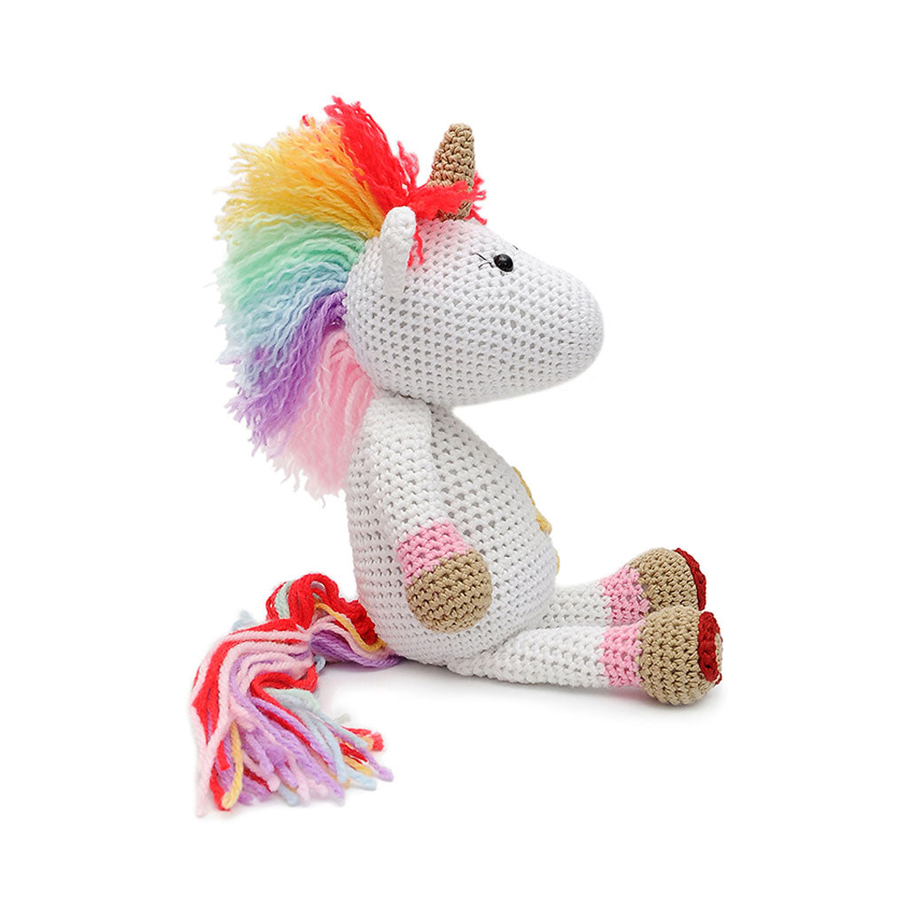 Multicolor Unicorn Handmade Amigurumi Stuffed Toy Knit Crochet Doll VAC