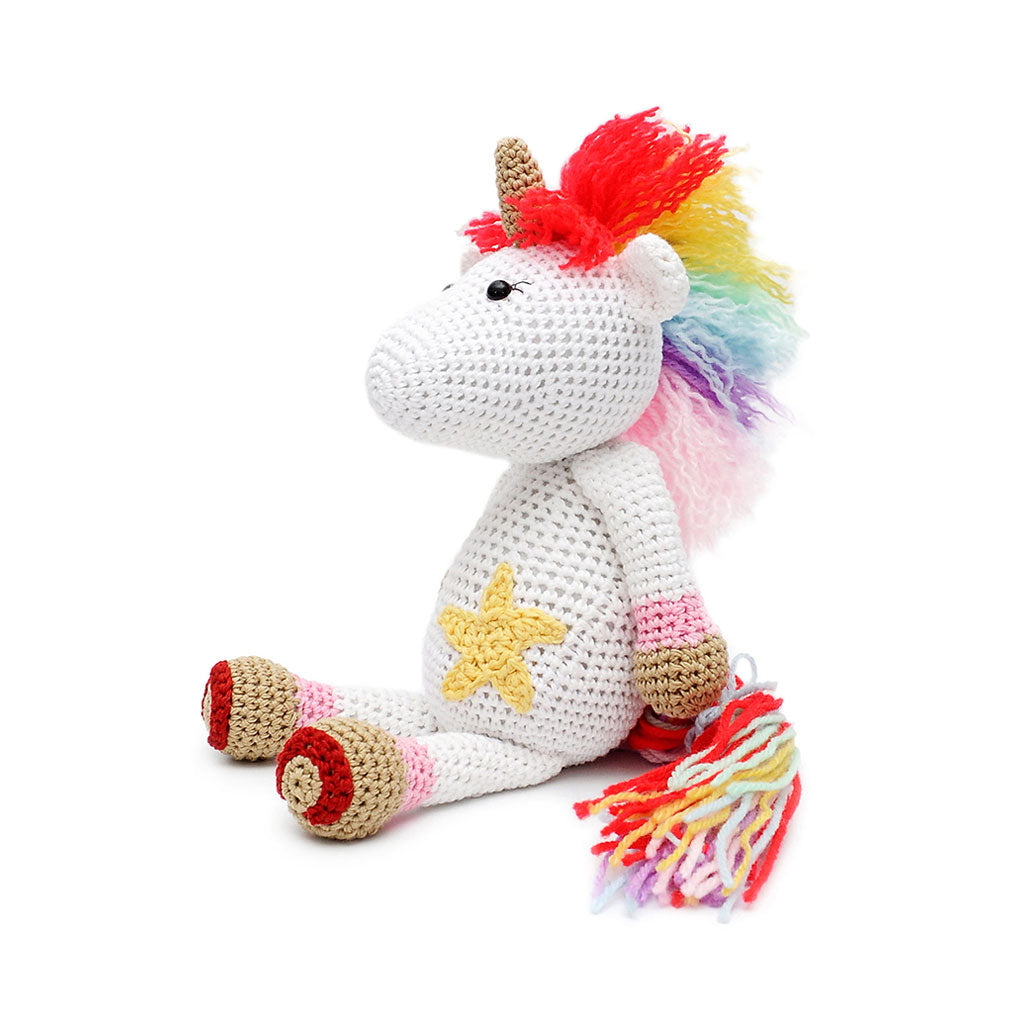 Multicolor Unicorn Handmade Amigurumi Stuffed Toy Knit Crochet Doll VAC