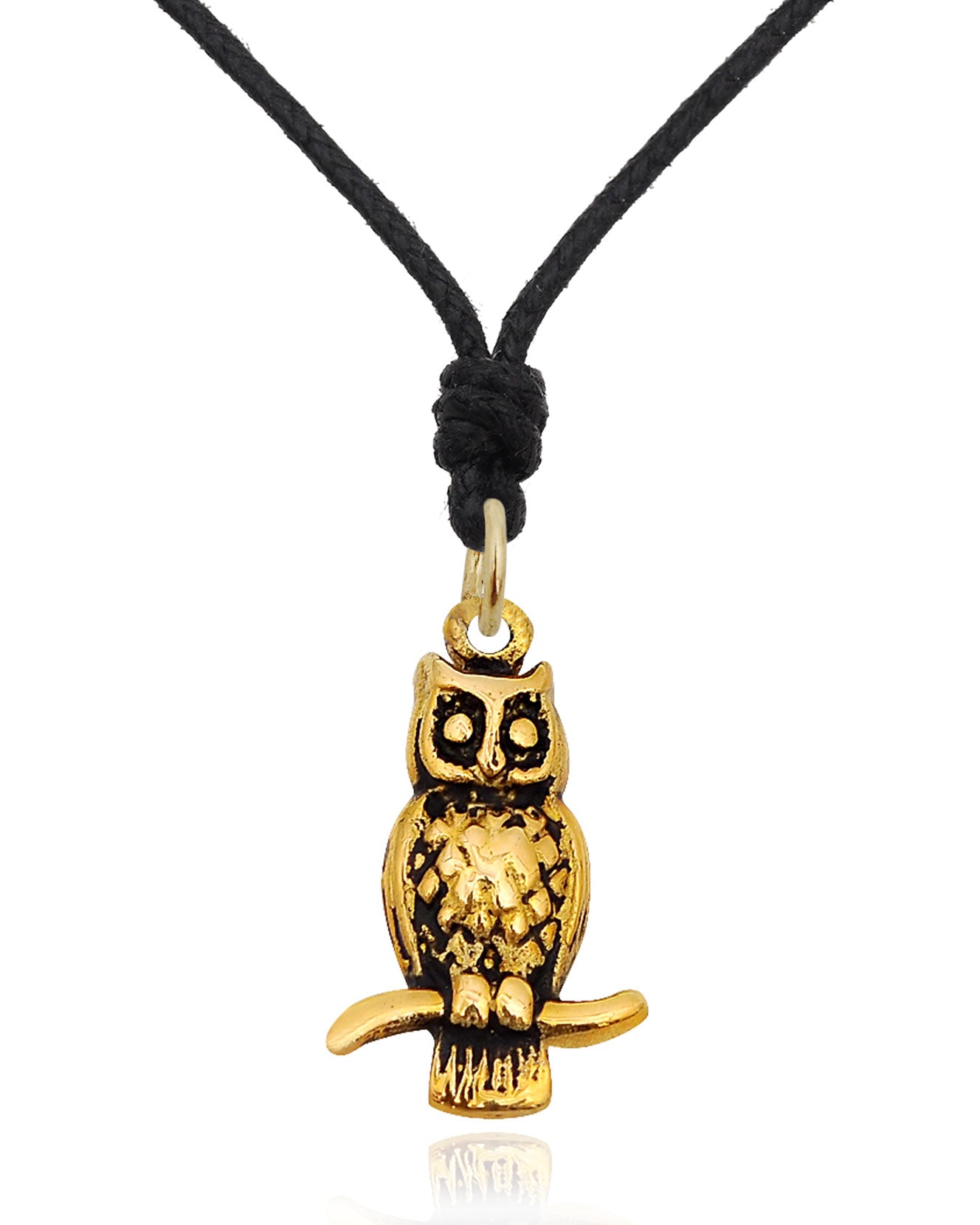 Stylish Owl Bird Handmade Gold Brass 92.5 Sterling Silver Necklace Pendant Jewelry