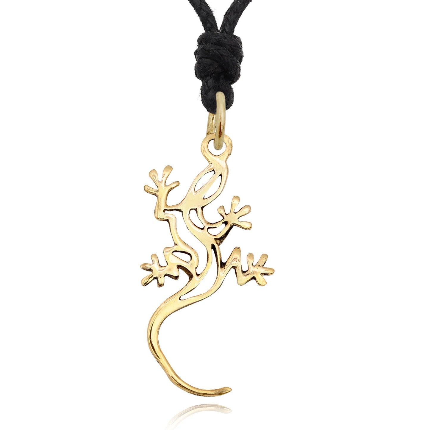 Flawless Lizard 92.5 Sterling Silver Gold Brass Necklace Pendant Jewelry