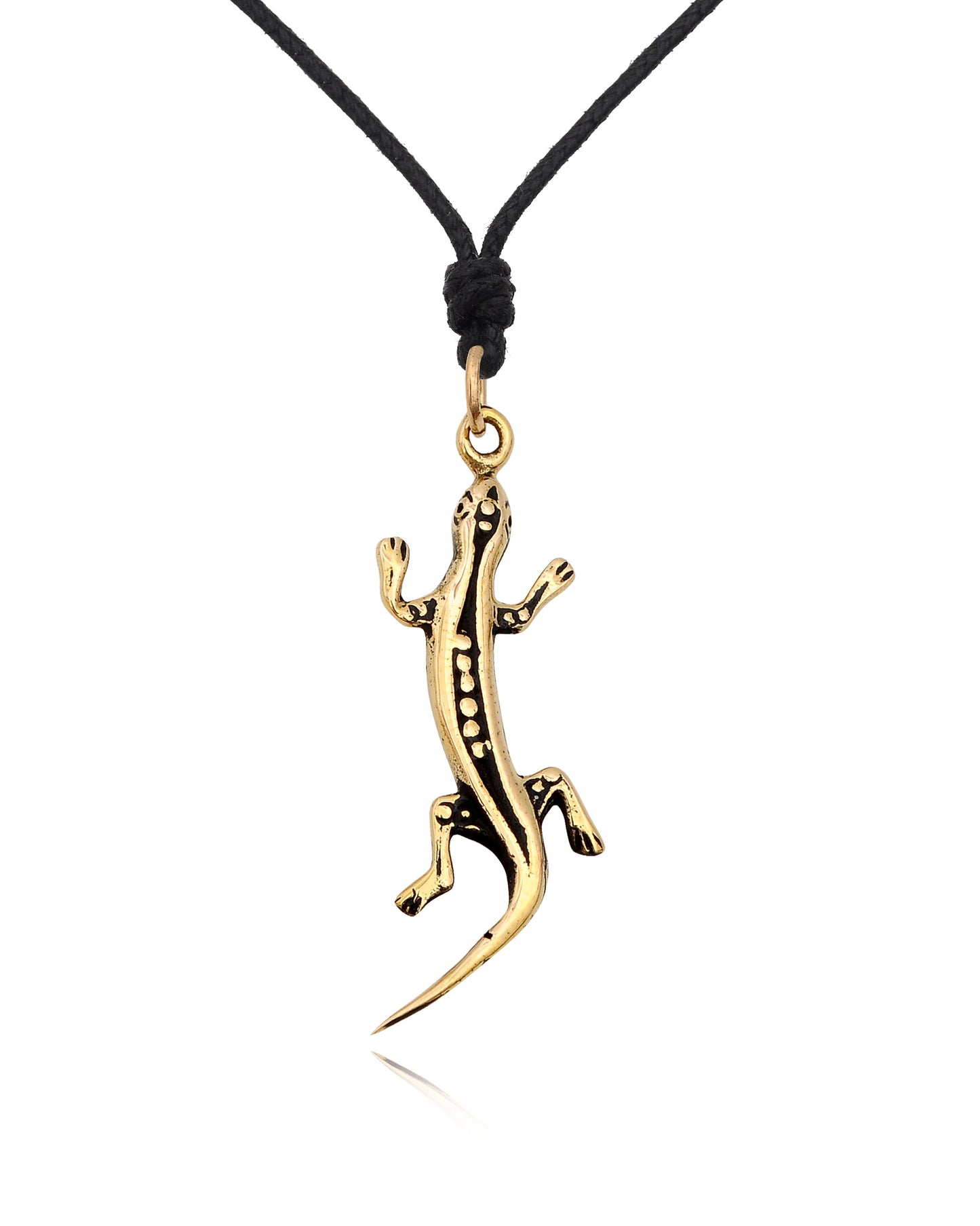 New Lizard 92.5 Sterling Silver Gold Brass Charm Necklace Pendant Jewelry