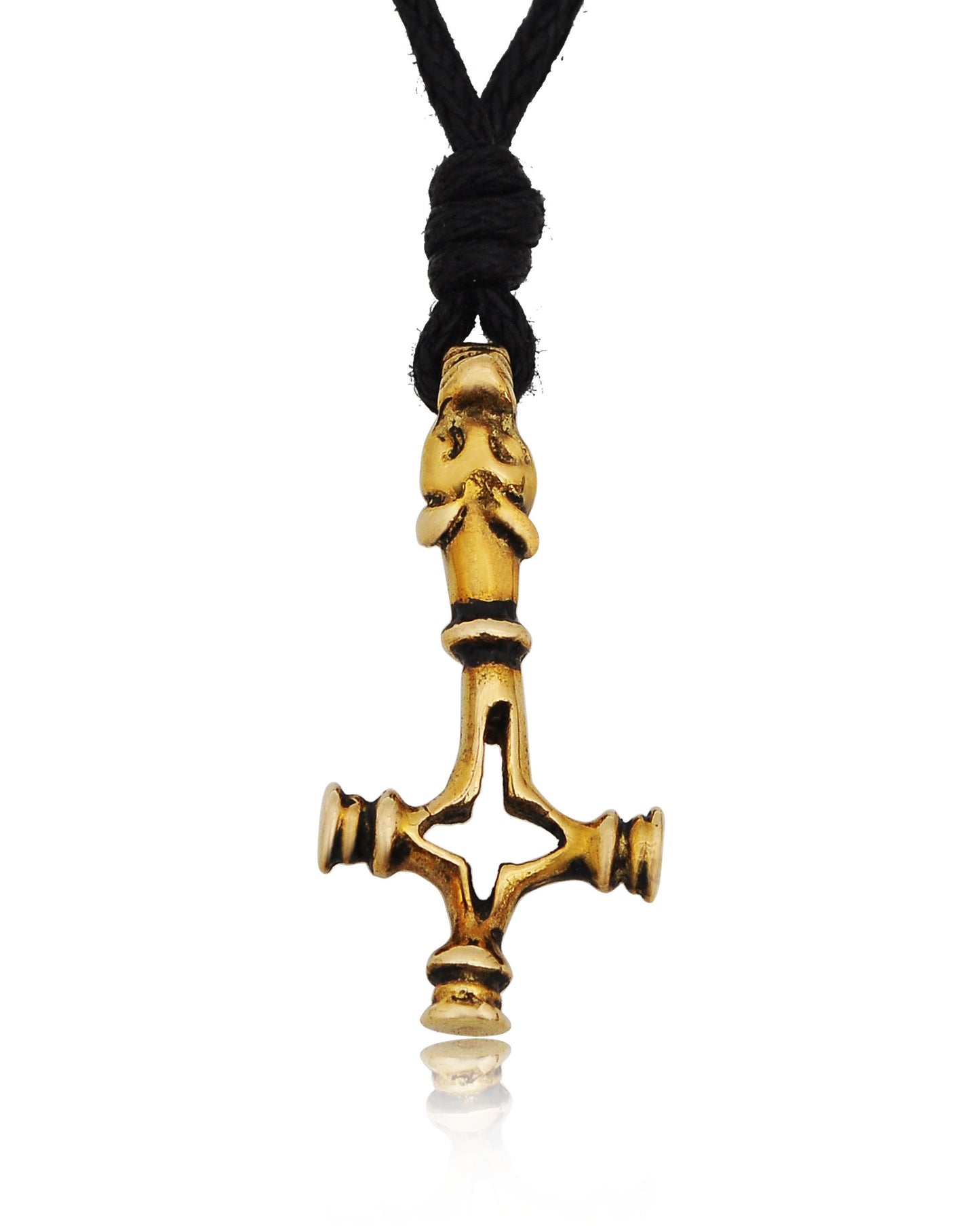 Thor's Hammer Gold Brass Pendant Charm Necklace Pendant Jewelry