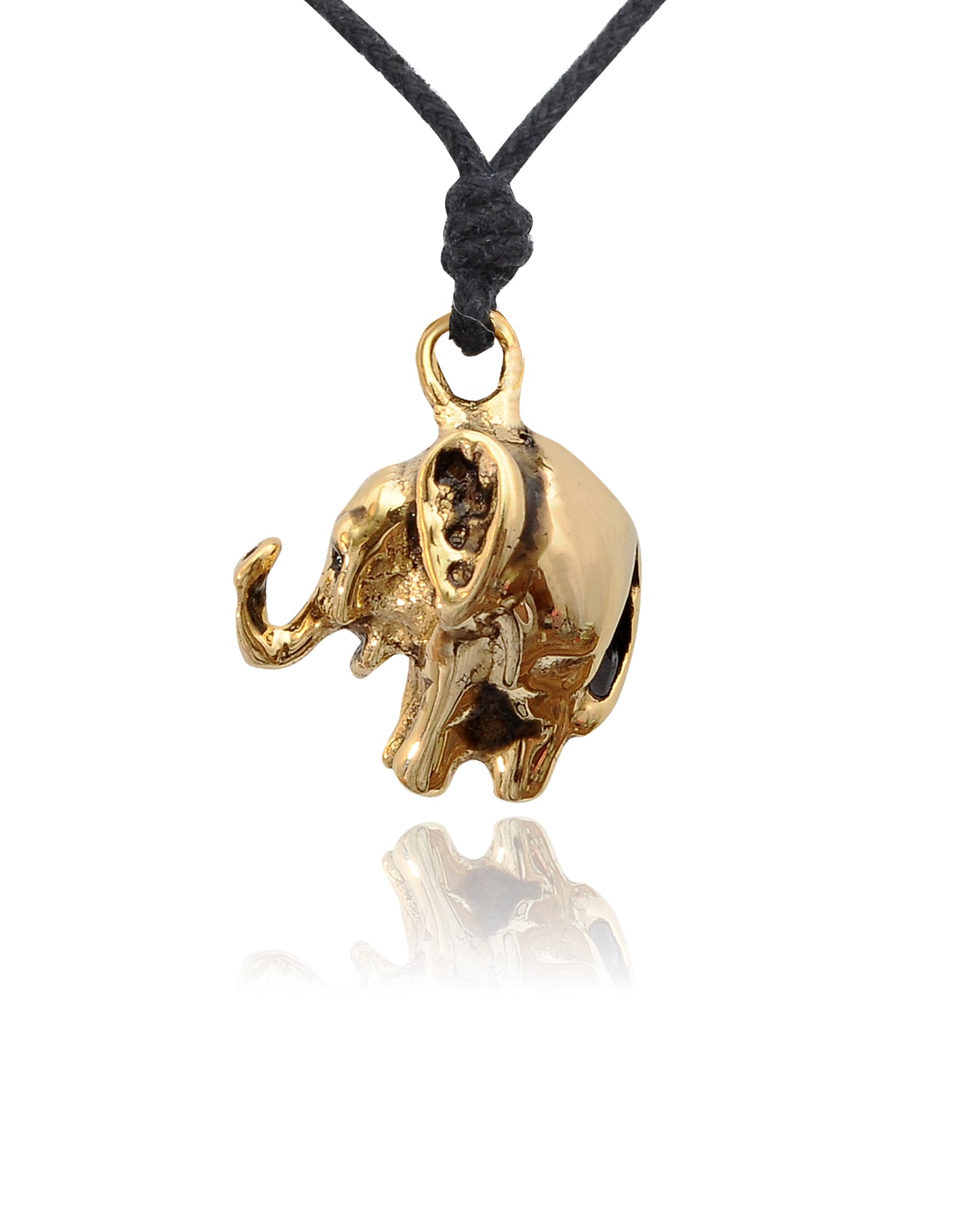Chubby Elephant 92.5 Sterling Silver Gold Brass Necklace Pendant Jewelry