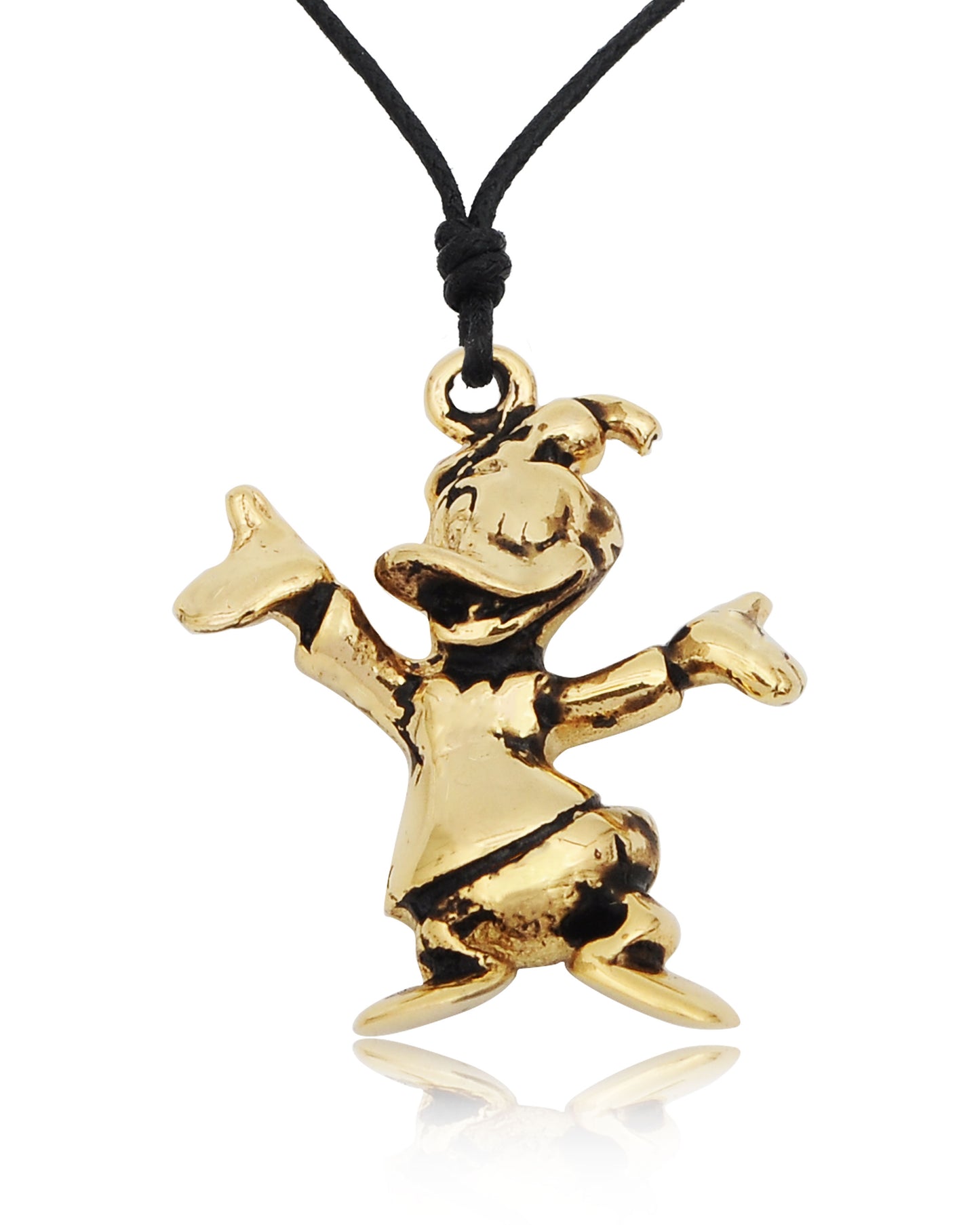 Happy Duck Handmade Brass Necklace Pendant Jewelry