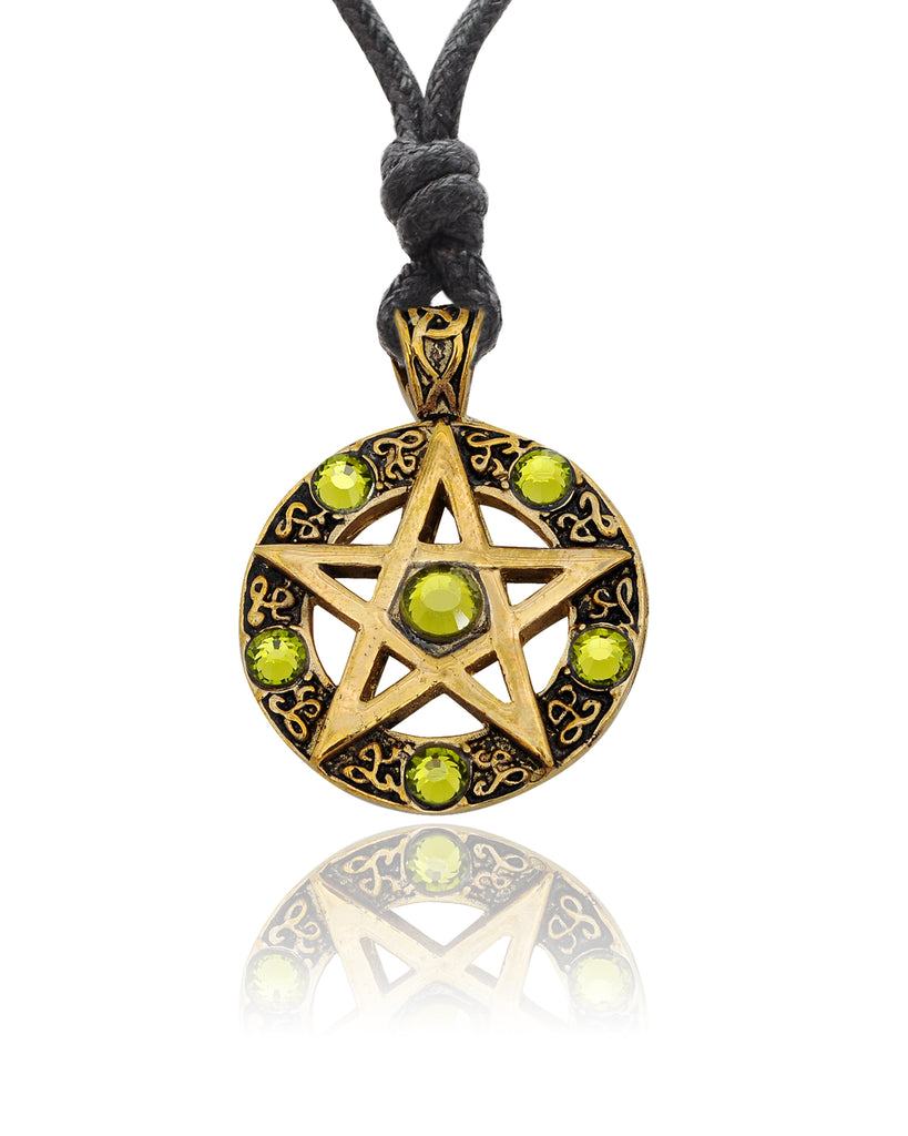 Color Pentagram Silver Pewter Gold Brass Charm Necklace Pendant Jewelry