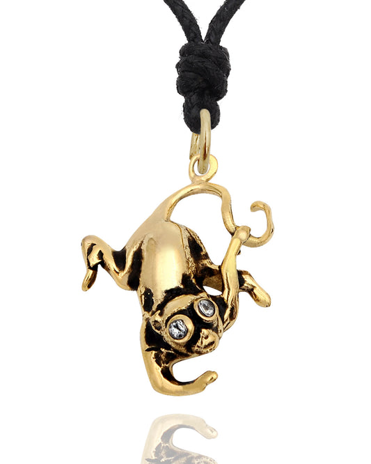 Monkey Handmade Gold Brass Necklace Pendant Jewelry