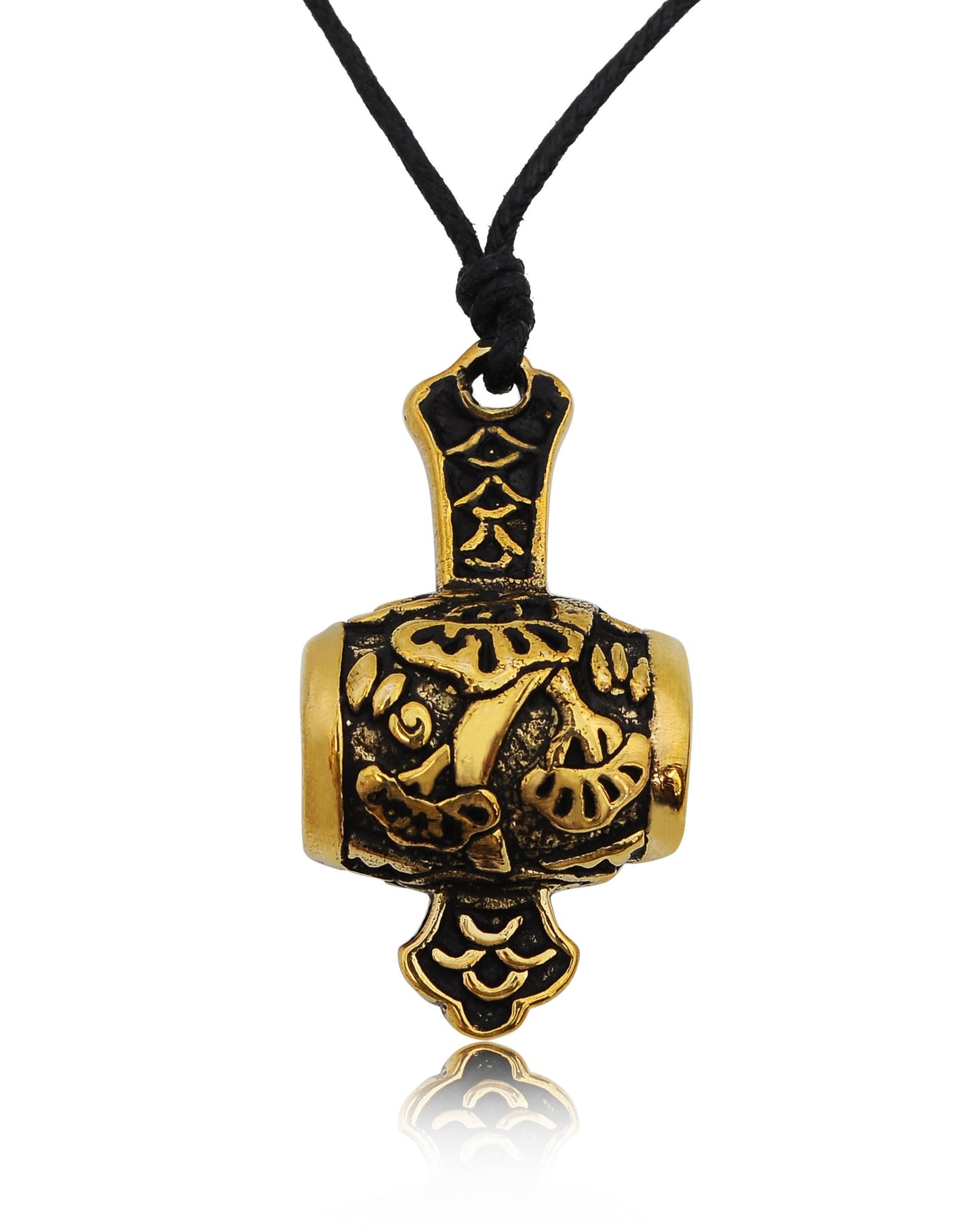 Stylish God Hammer Silver Pewter Gold Brass Charm Necklace Pendant Jewelry