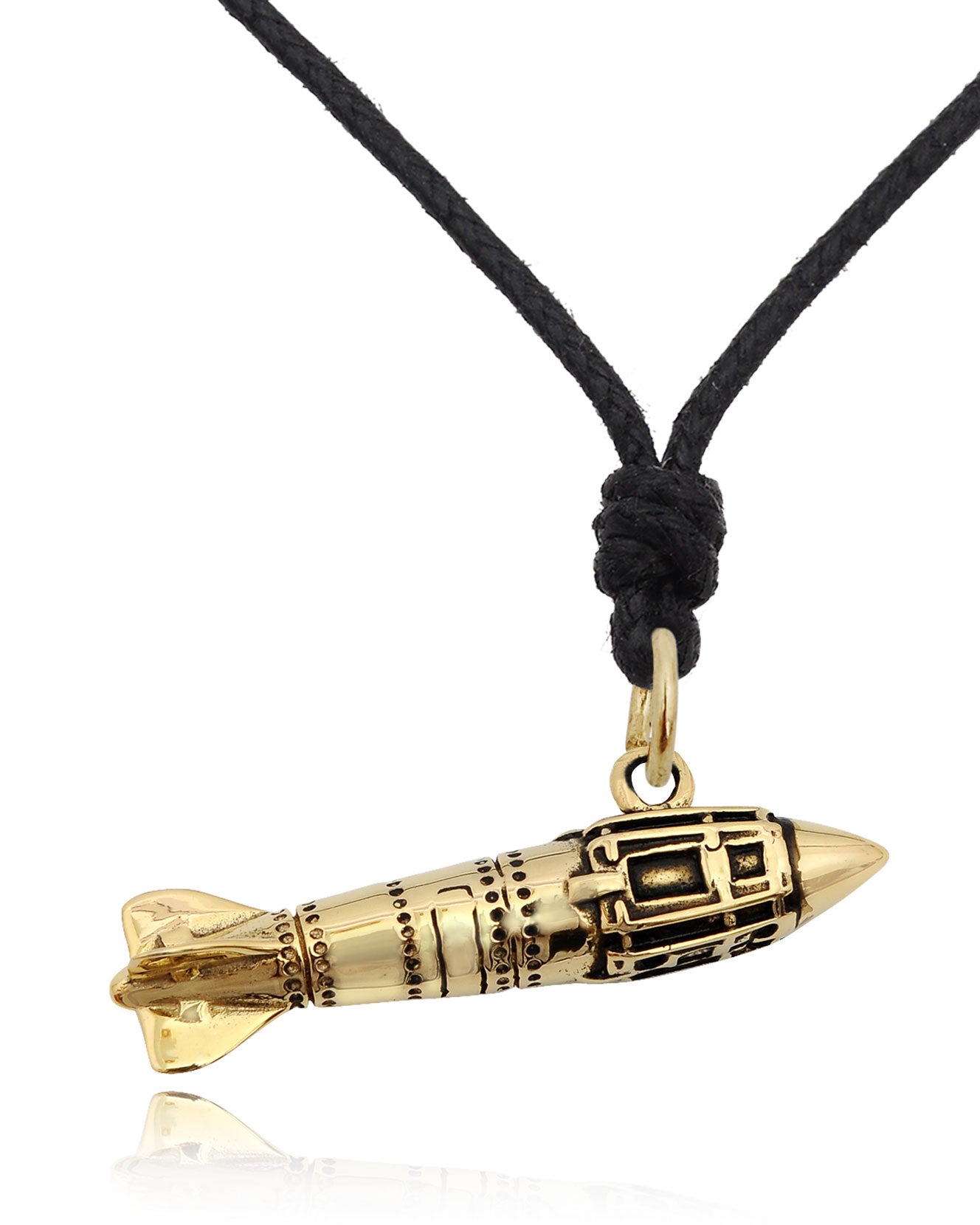 New Missle Rocket 92.5 Sterling Silver Pewter Brass Necklace Pendant Jewelry