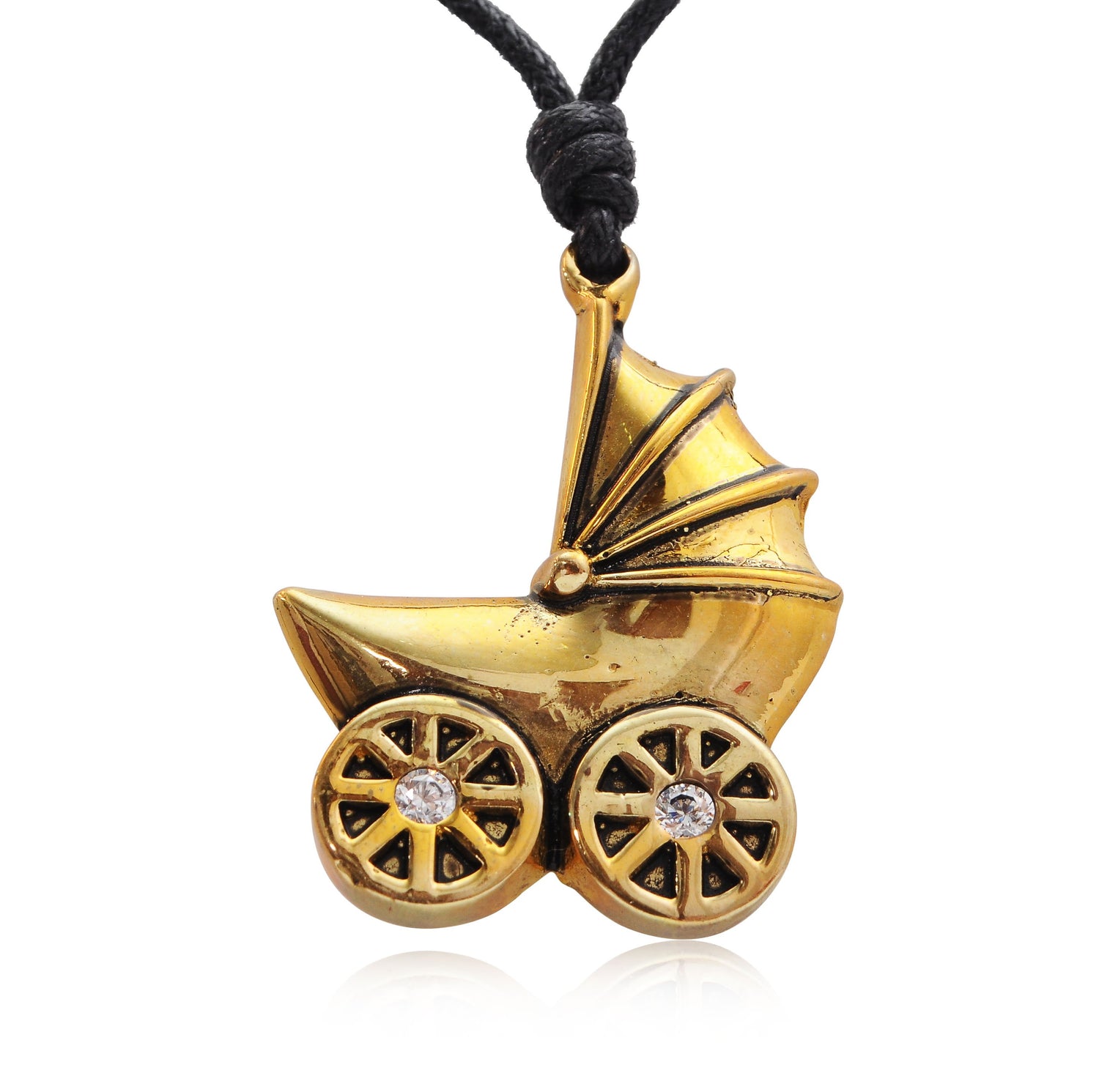 Pacifier Baby Toy Handmade Gold Brass Necklace Pendant Jewelry