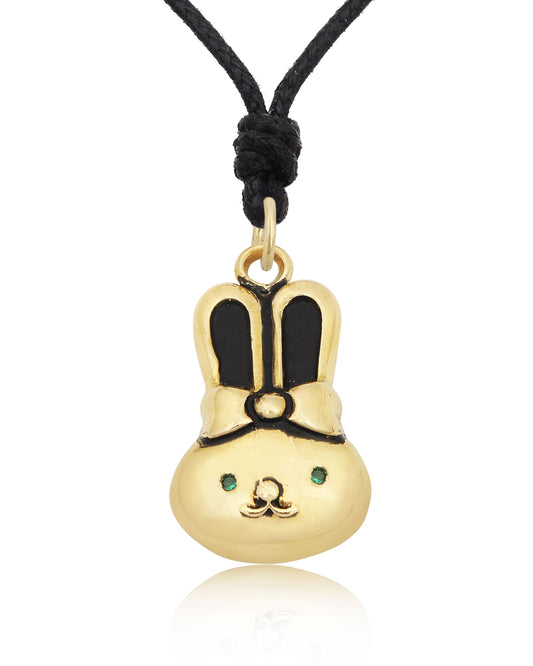 Lovely Bunny Rabbit Handmade Brass Necklace Pendant Jewelry