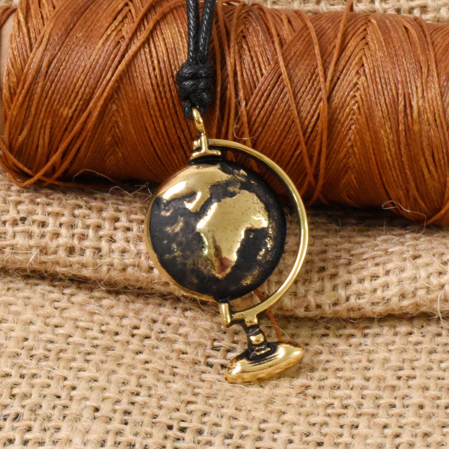 Globe Earth Silver Pewter Charm Gold Brass Necklace Pendant Jewelry