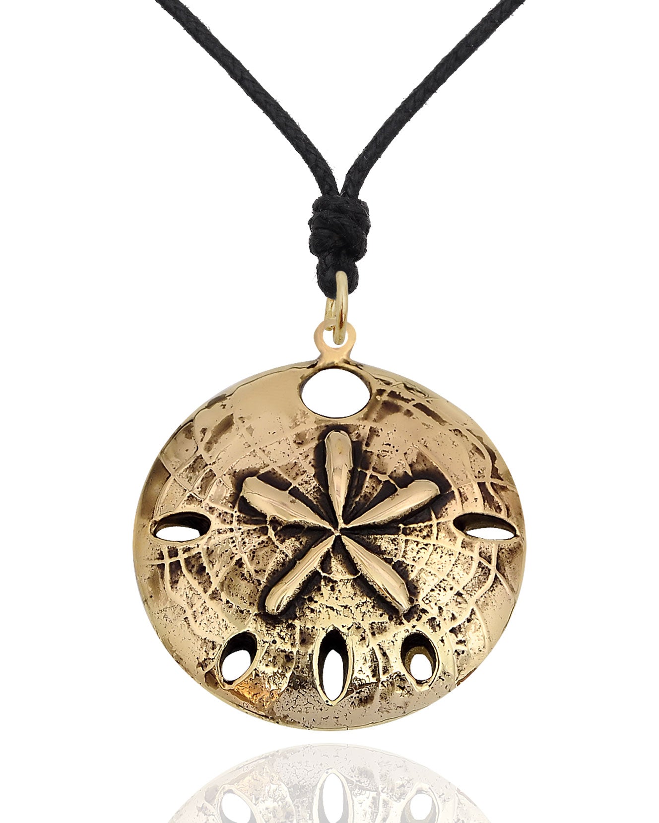 Sand Dollar Ocean Handmade Brass Necklace Pendant Jewelry