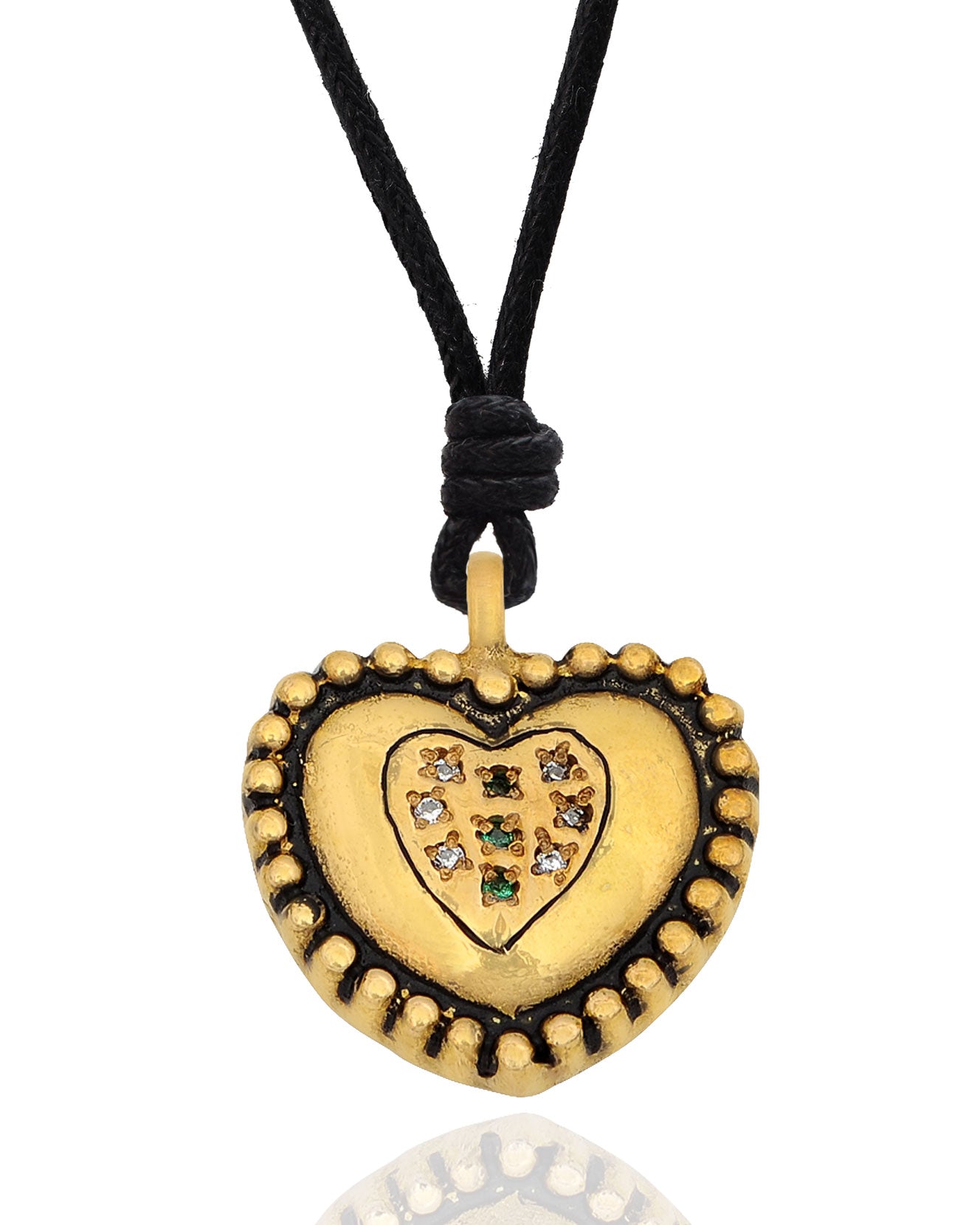 New Steam Punk Heart Handmade Gold Brass Necklace Pendant Jewelry