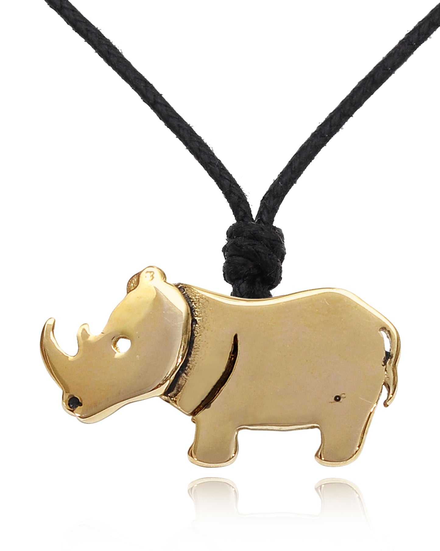 Lovely Rhino Handmade Brass Necklace Pendant Jewelry