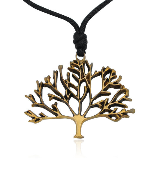 Celtic Tree Of Life Handmade Gold Brass Necklace Pendant Jewelry