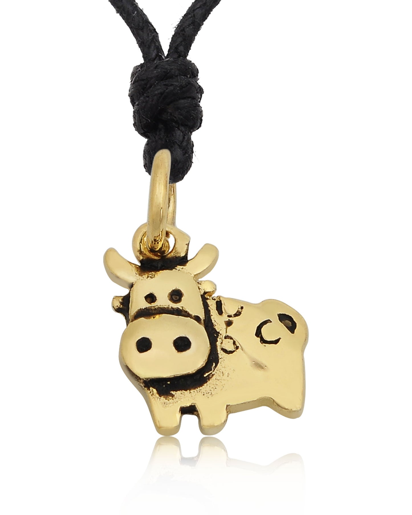 Milk Cow Cattle Silver Pewter Gold Brass Charm Necklace Pendant Jewelry