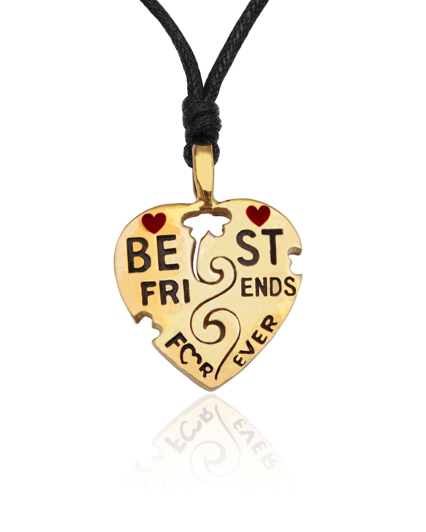 Best Friends Ying Yang Silver Pewter Gold Brass Charm Necklace Pendant Jewelry