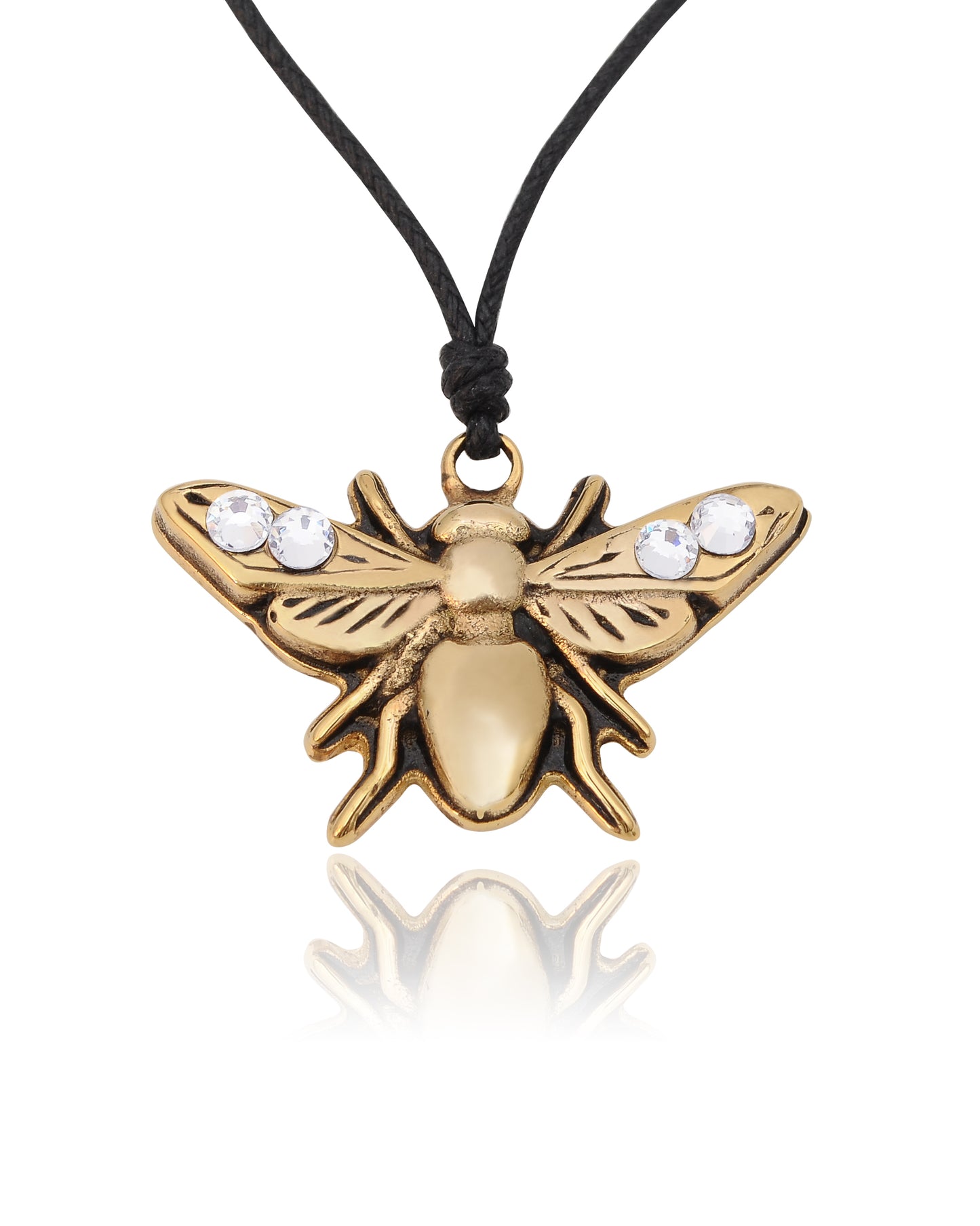 Horse Fly Bug Gold Brass Necklace Pendant Jewelry