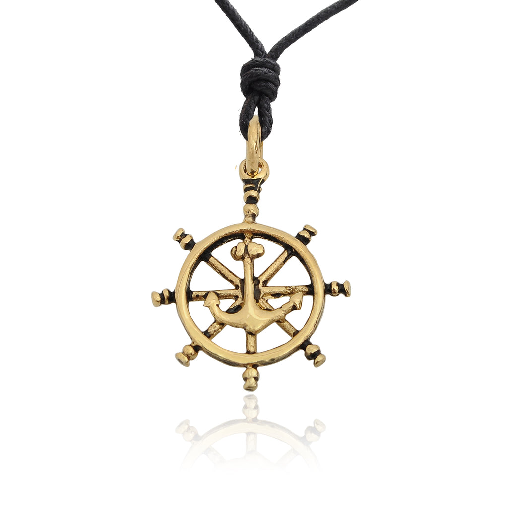 Ship Anchor Boat Wheel Pewter Sterling-silver Brass Necklace Pendant Jewelry