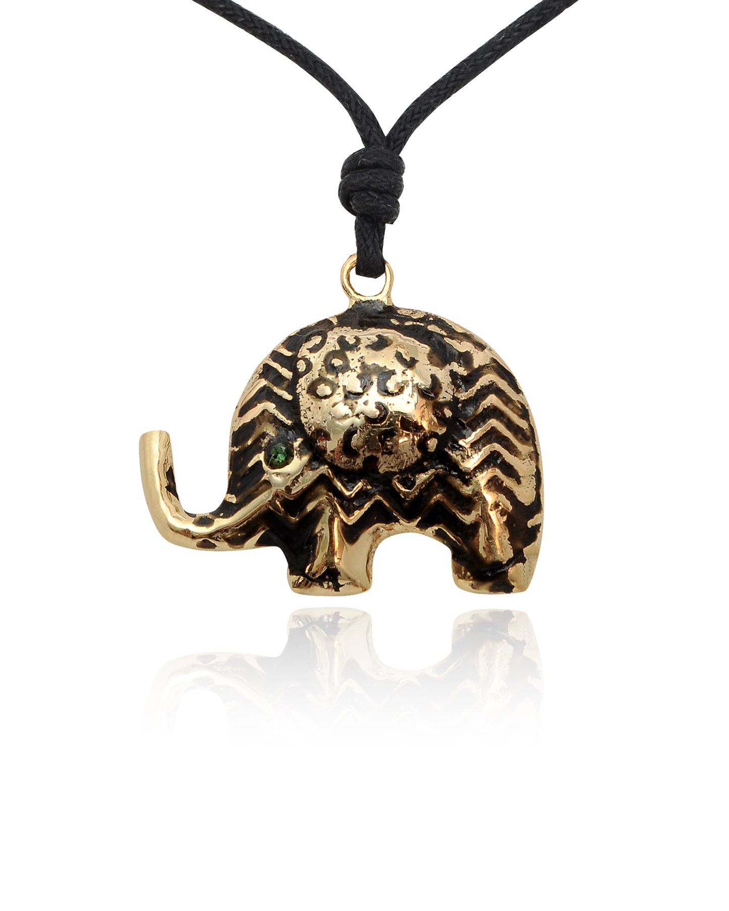 Aztec Elephant Handmade Brass Necklace Pendant Jewelry