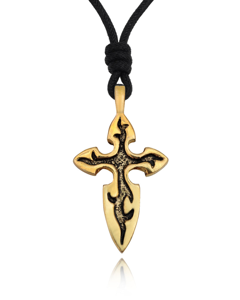 Gothic Cross Symbol Silver Pewter Gold Brass Charm Necklace Pendant Jewelry