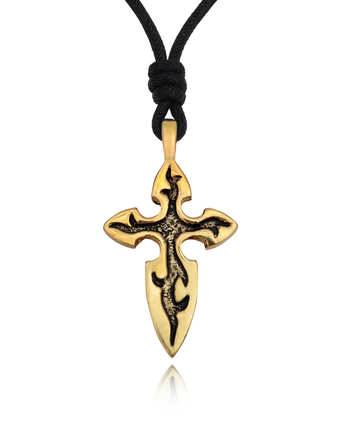 Gothic Cross Symbol Silver Pewter Gold Brass Charm Necklace Pendant Jewelry