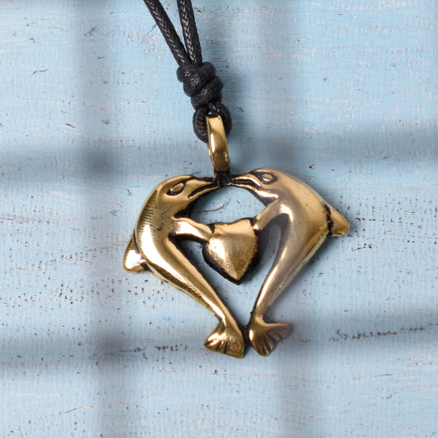 New Love Heart Dolphin Abstract Brass Pewter Charm Necklace Pendant Jewelry
