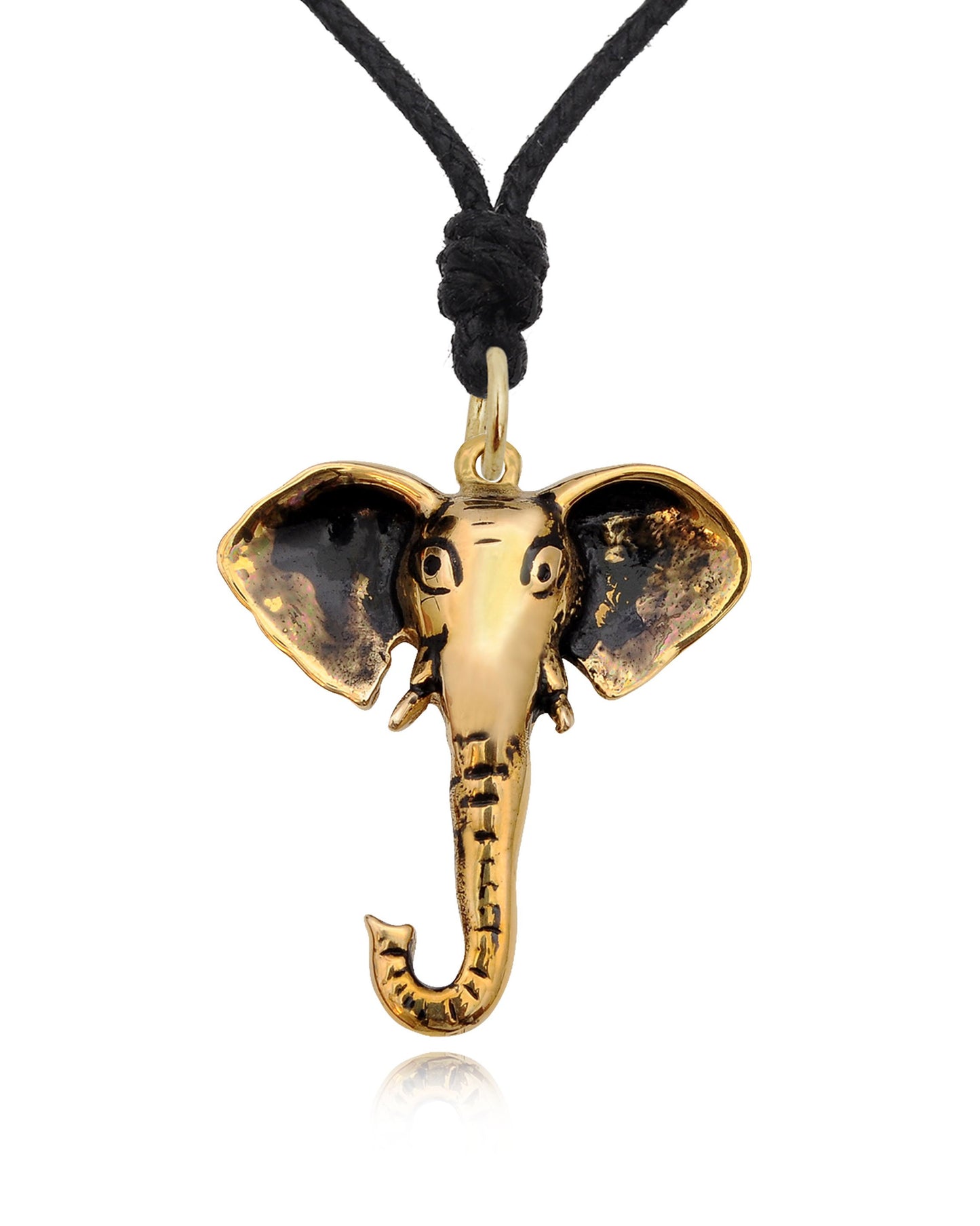 Elephant Ganesh Indian God Silver Pewter Gold Brass Necklace Pendant Jewelry