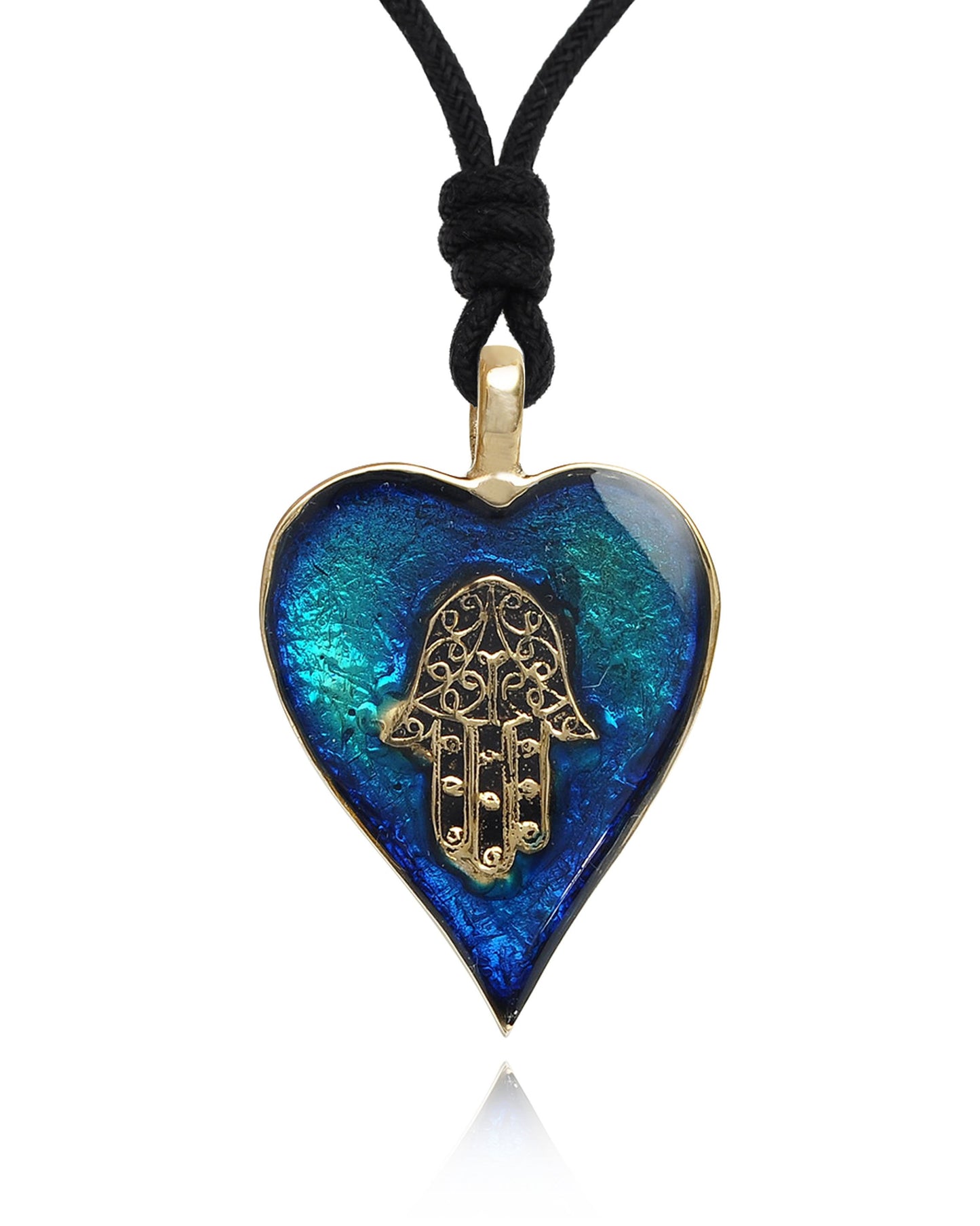 Jewish Hamsa Hand of God Handmade Brass Necklace Pendant Jewelry