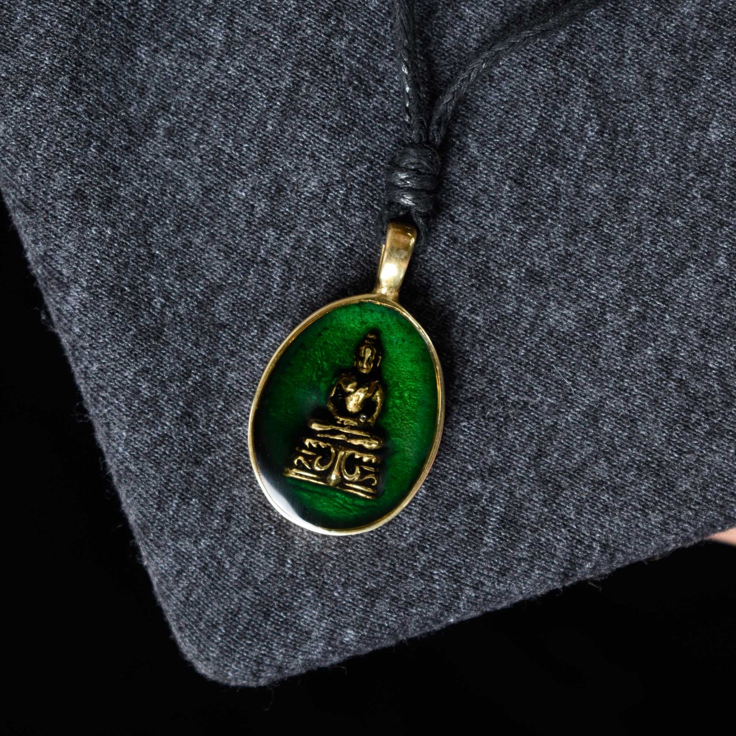 Buhhda Yoga Meditation Handmade Gold Brass Necklace Pendant Jewelry