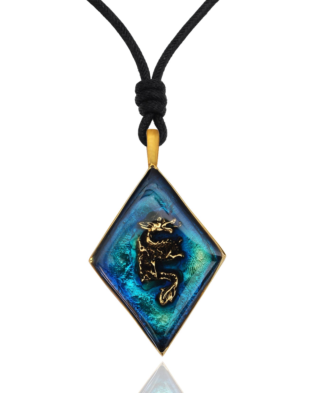 Stunning Dragon Gold Brass Charm Necklace Pendant Jewelry