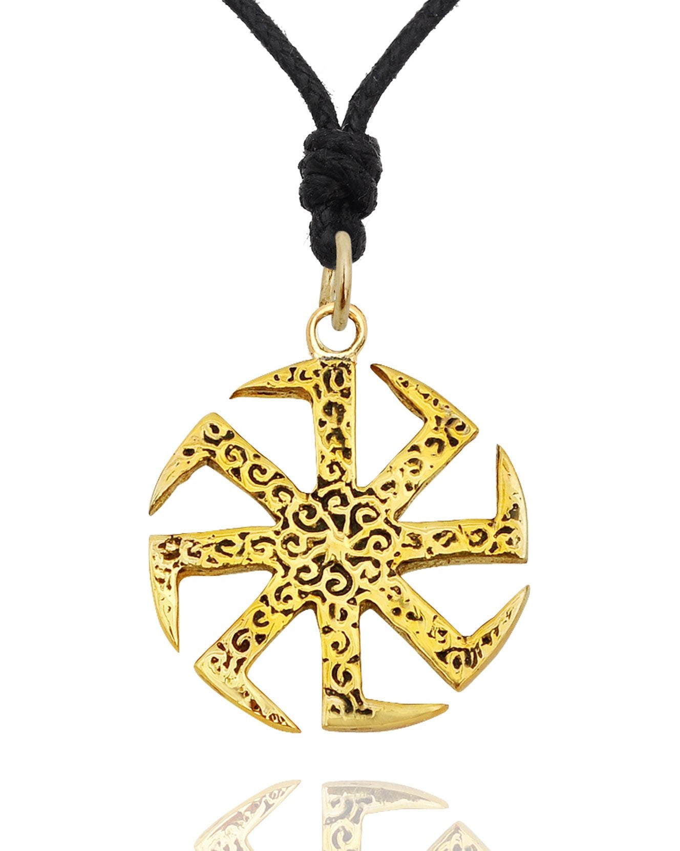 Viking Kolovrat Amulet Slovic Silver Pewter Gold Brass Necklace Pendant Jewelry