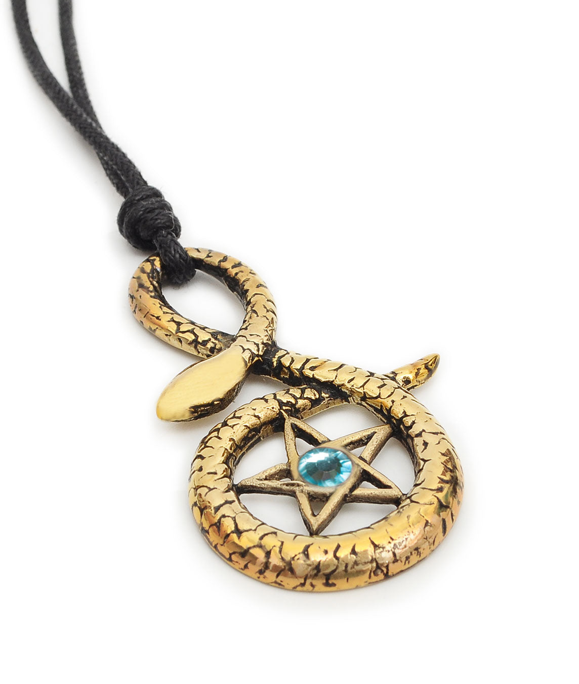 Pentagram Snake 92.5 Sterling Silver Pewter Brass Necklace Pendant Jewelry