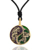 Tiger Dragon Colorful Yin Yang Handmade Brass Necklace Pendant Feng Shui Jewelry