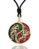 Tiger Dragon Colorful Yin Yang Handmade Brass Necklace Pendant Feng Shui Jewelry