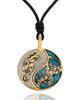 Tiger Dragon Colorful Yin Yang Handmade Brass Necklace Pendant Feng Shui Jewelry