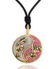 Tiger Dragon Colorful Yin Yang Handmade Brass Necklace Pendant Feng Shui Jewelry