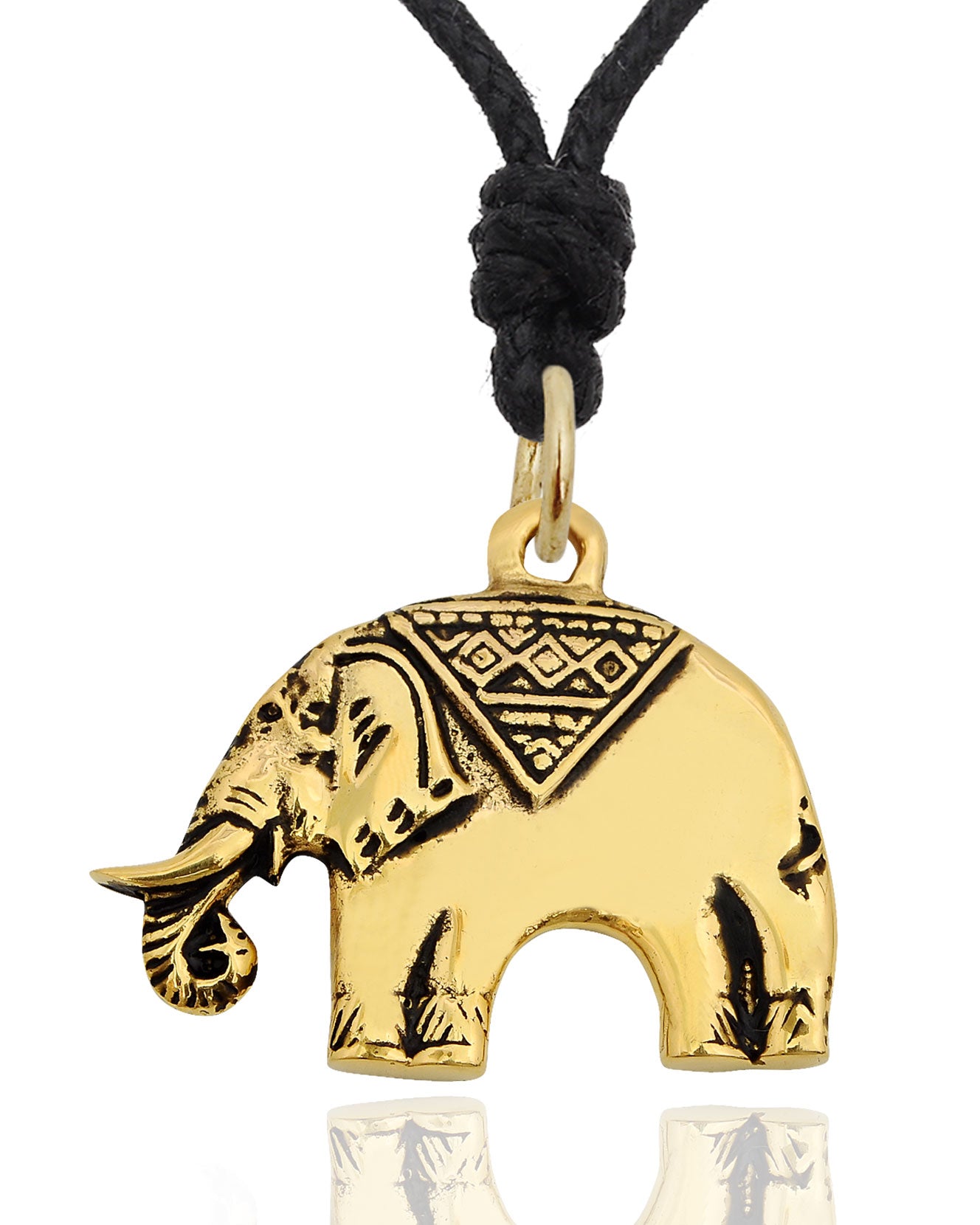 Vintage Elephant Handmade Brass Charm Necklace Pendant Jewelry
