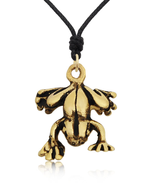 Frog Toad Prince 92.5 Sterling Silver Gold Brass Charm Necklace Pendant Jewelry
