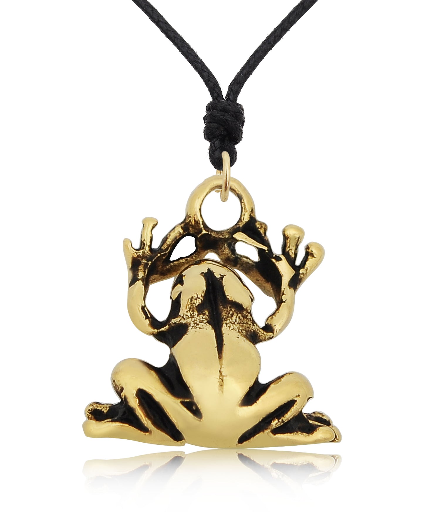 Frog Toad Prince 92.5 Sterling Silver Gold Brass Charm Necklace Pendant Jewelry