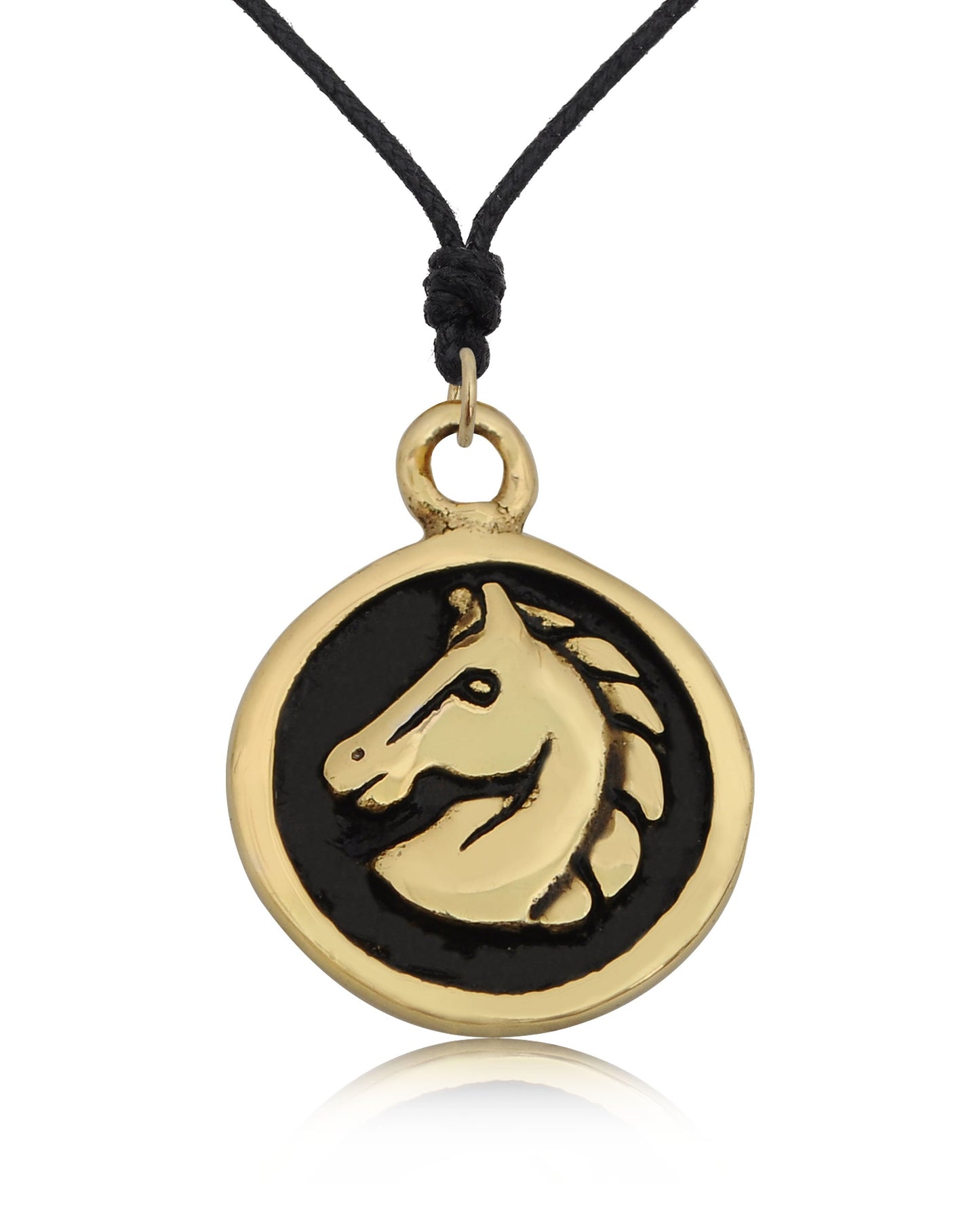 New Horse Stallion 92.5 Sterling Silver Brass Charm Necklace Pendant Jewelry