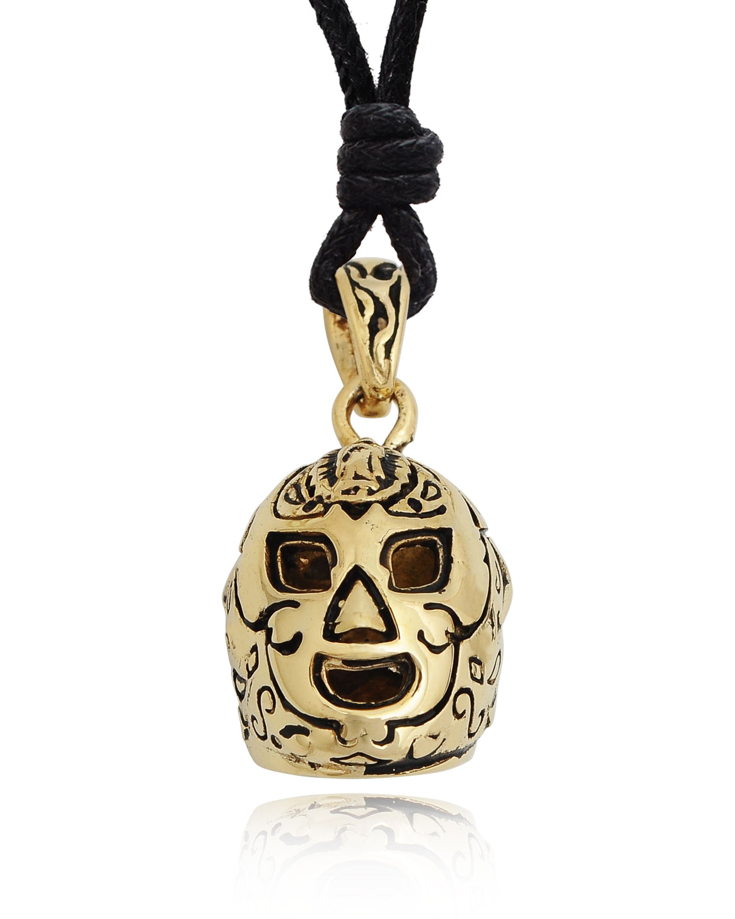 Stylish Handmade Brass Japanese Fox Charm Necklace Pendant Jewelry With Cotton Cord