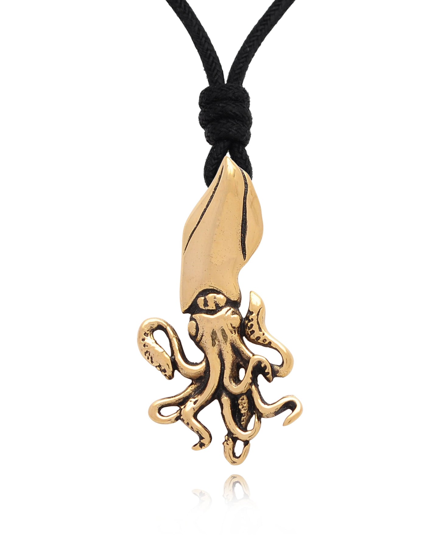 Squid Silver Inox Pewter Gold Brass Charm Necklace Pendant Jewelry